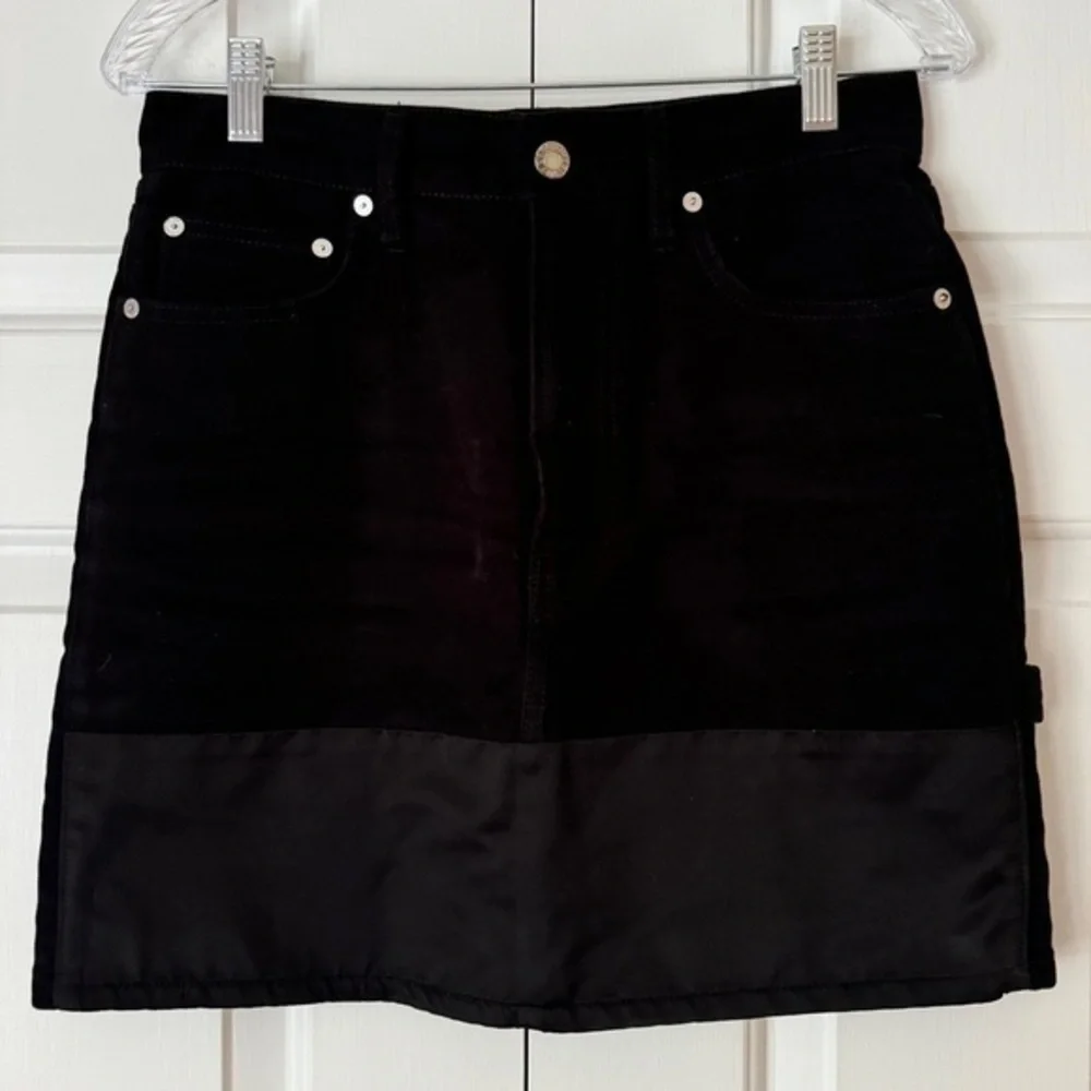 Helmut Lang Satin Hem A-Line Skirt | Minimalist Designer Workwear